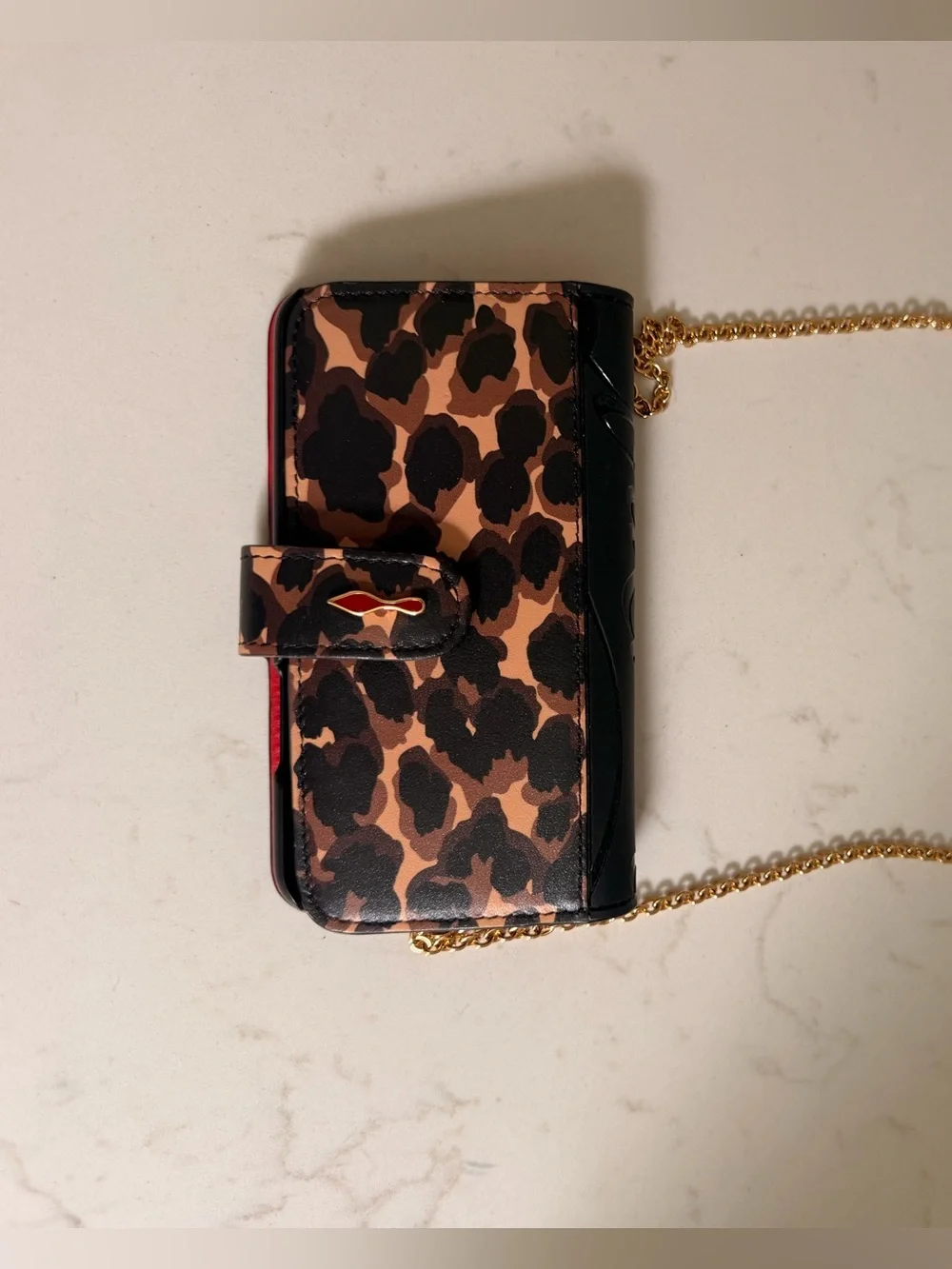 Christian Louboutin Leopard Print Loubiflap Chain iPhone Case - 11 Pro